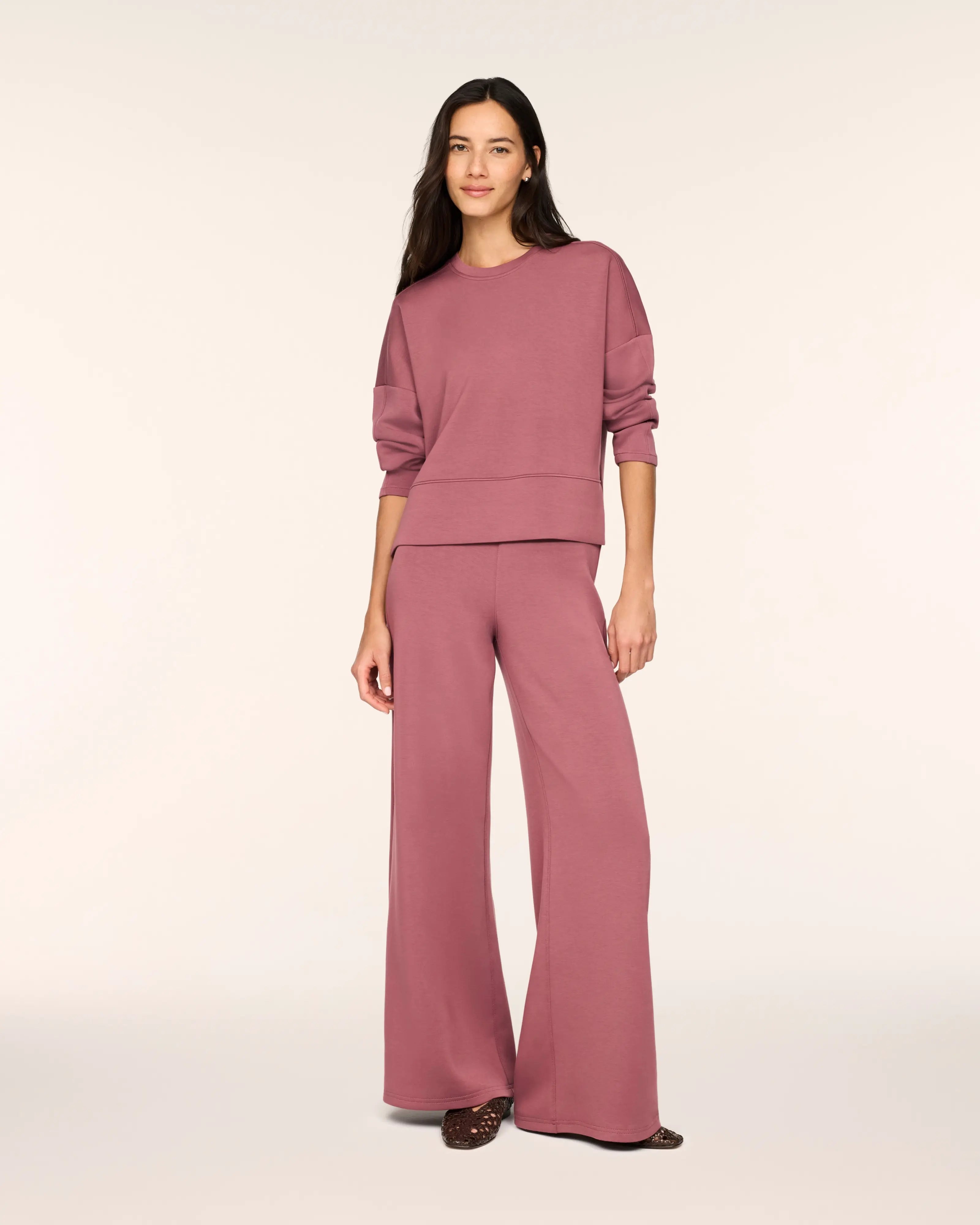 Spanx Airessentials® Crewneck Long Sleeve Top - Rum Raisin view 3