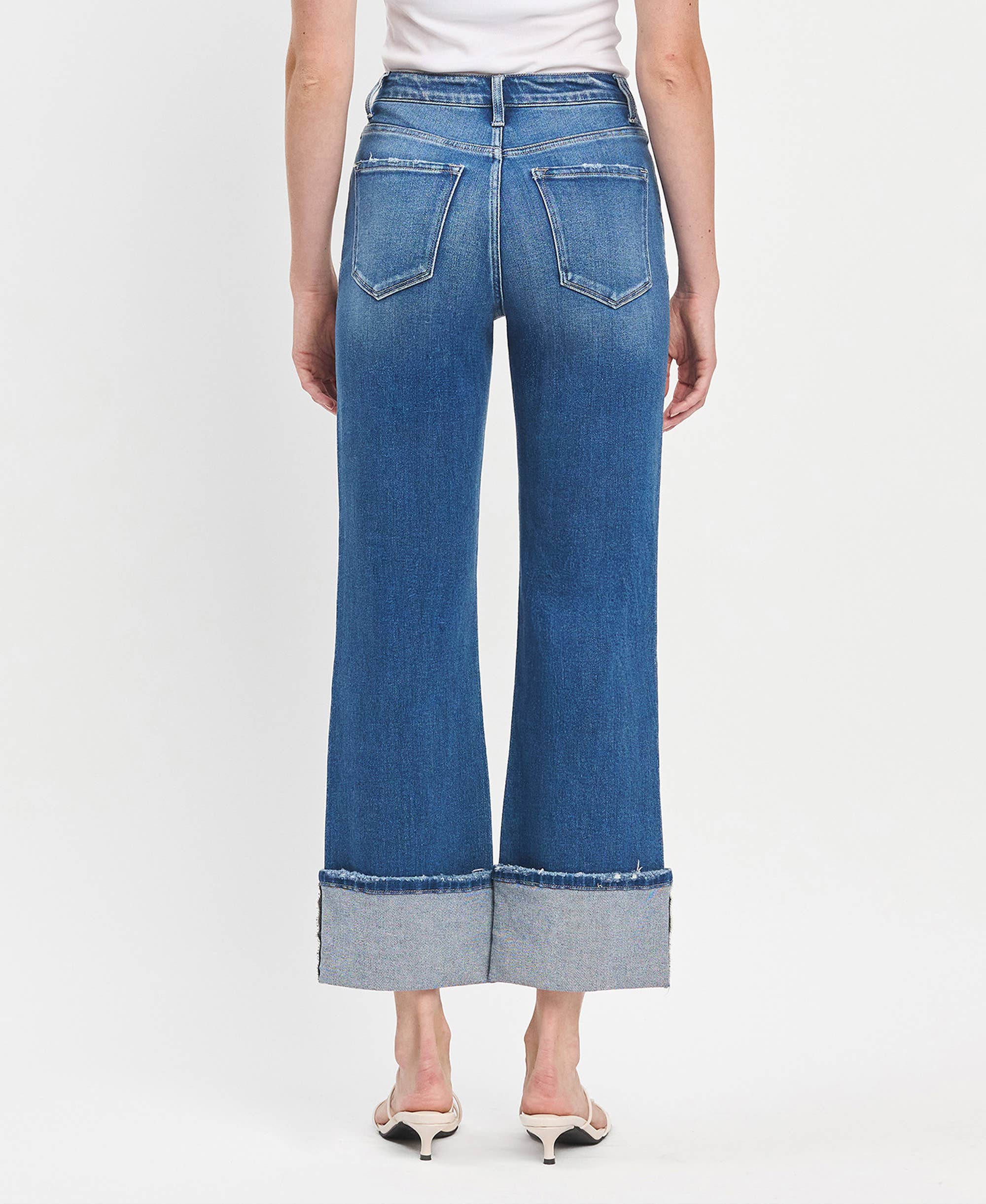 Flying Monkey - Vintage High Rise Cuffed Flared Jeans view 12