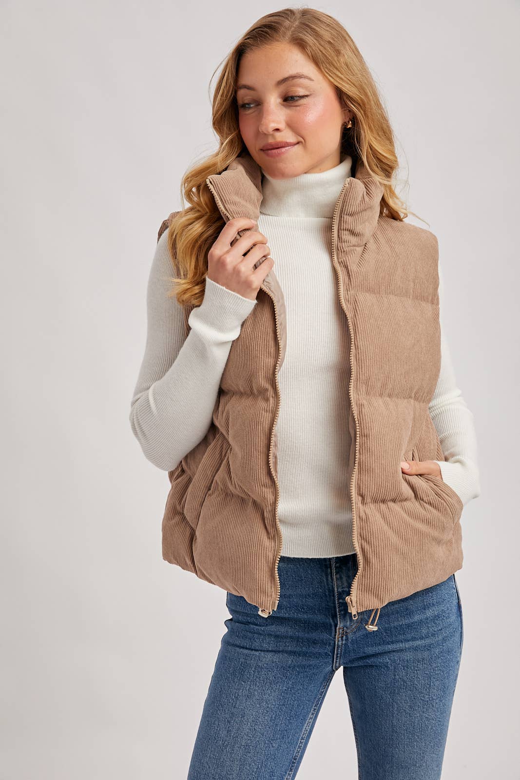 Bluivy Corduroy Quilted Puffer Vest view 3