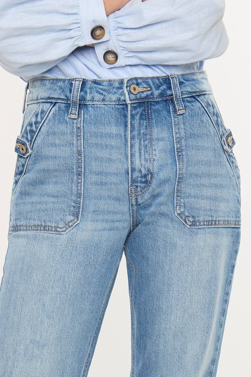 Kan Can USA High Rise Wide Flare Jeans view 6
