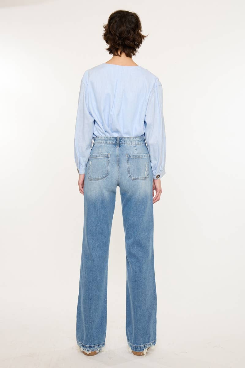 Kan Can USA High Rise Wide Flare Jeans view 8