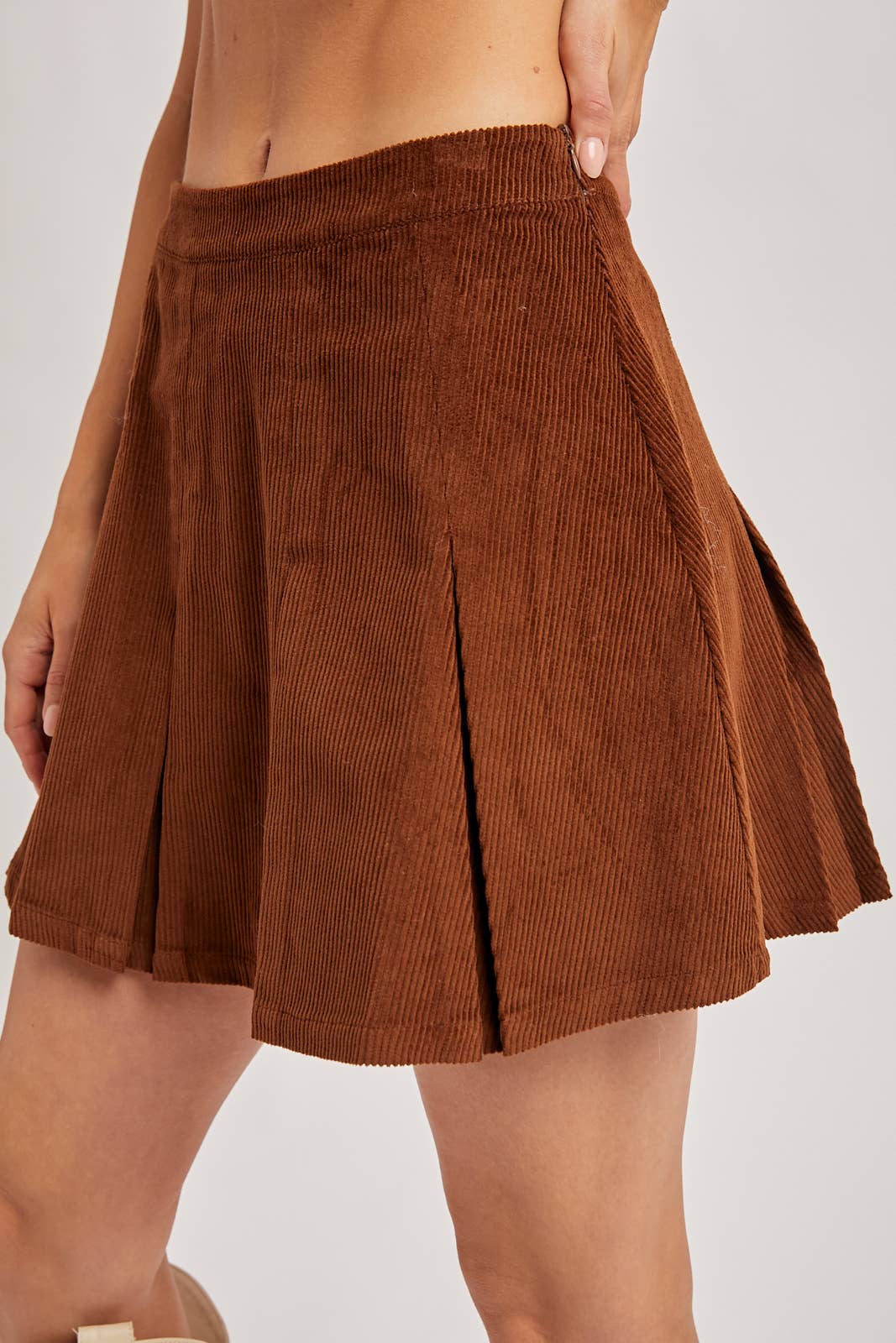 Bluivy Corduroy Pleated Mini Skirt view 5