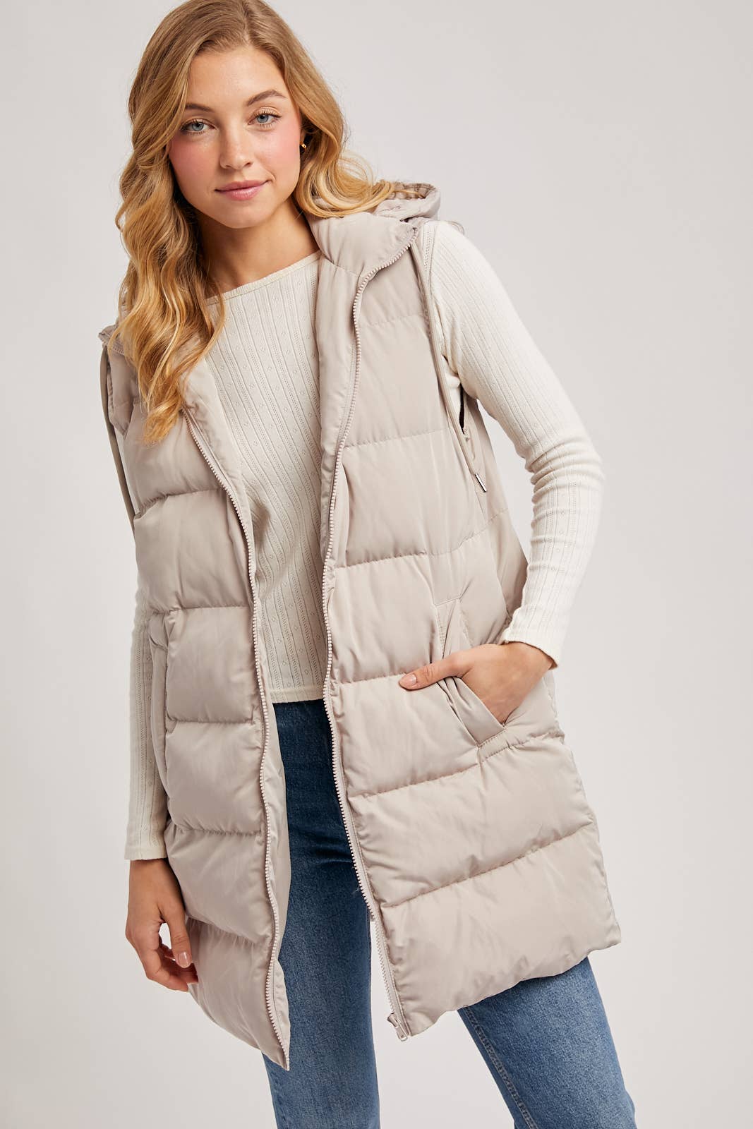 Bluivy - Hooded Longline Puffer Vest view 22