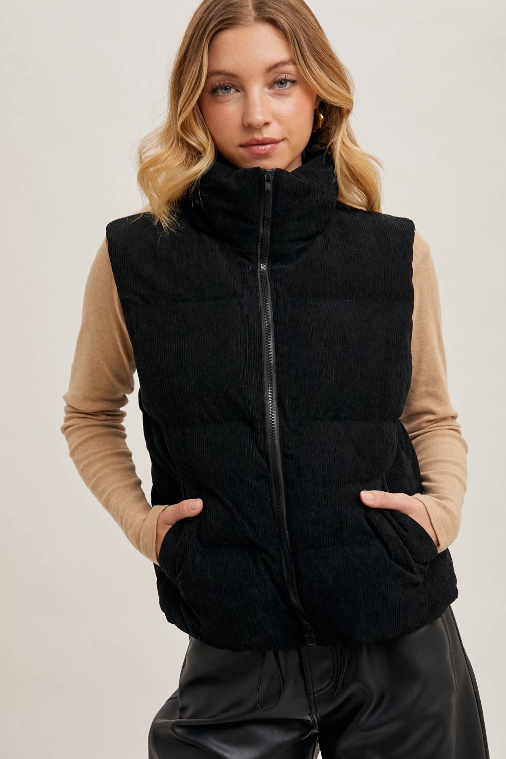 Bluivy Corduroy Quilted Puffer Vest view 13