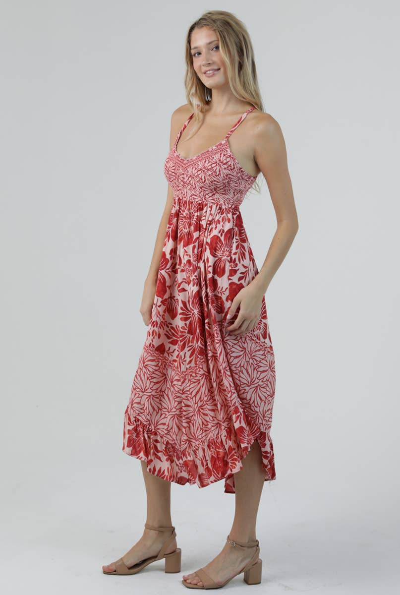 Angie Spaghetti Strap Lace Floral Maxi Dress view 4
