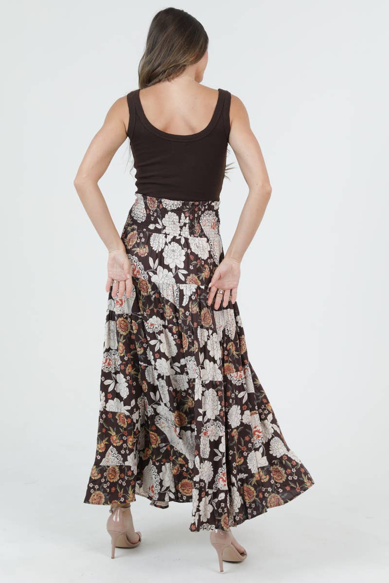 Angie Tiered Maxi Skirt with Smocked Waistband view 5
