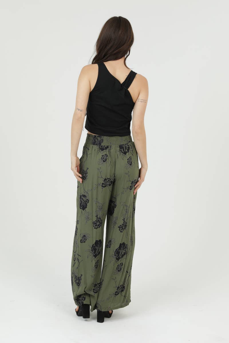 Angie Tie Waist Wide Leg Printed Pants view 4