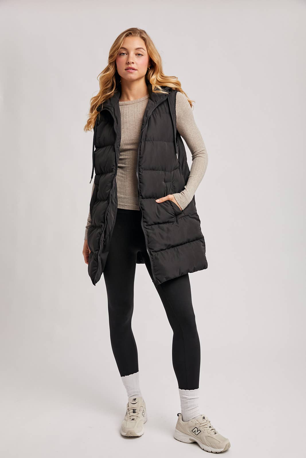 Bluivy - Hooded Longline Puffer Vest view 8