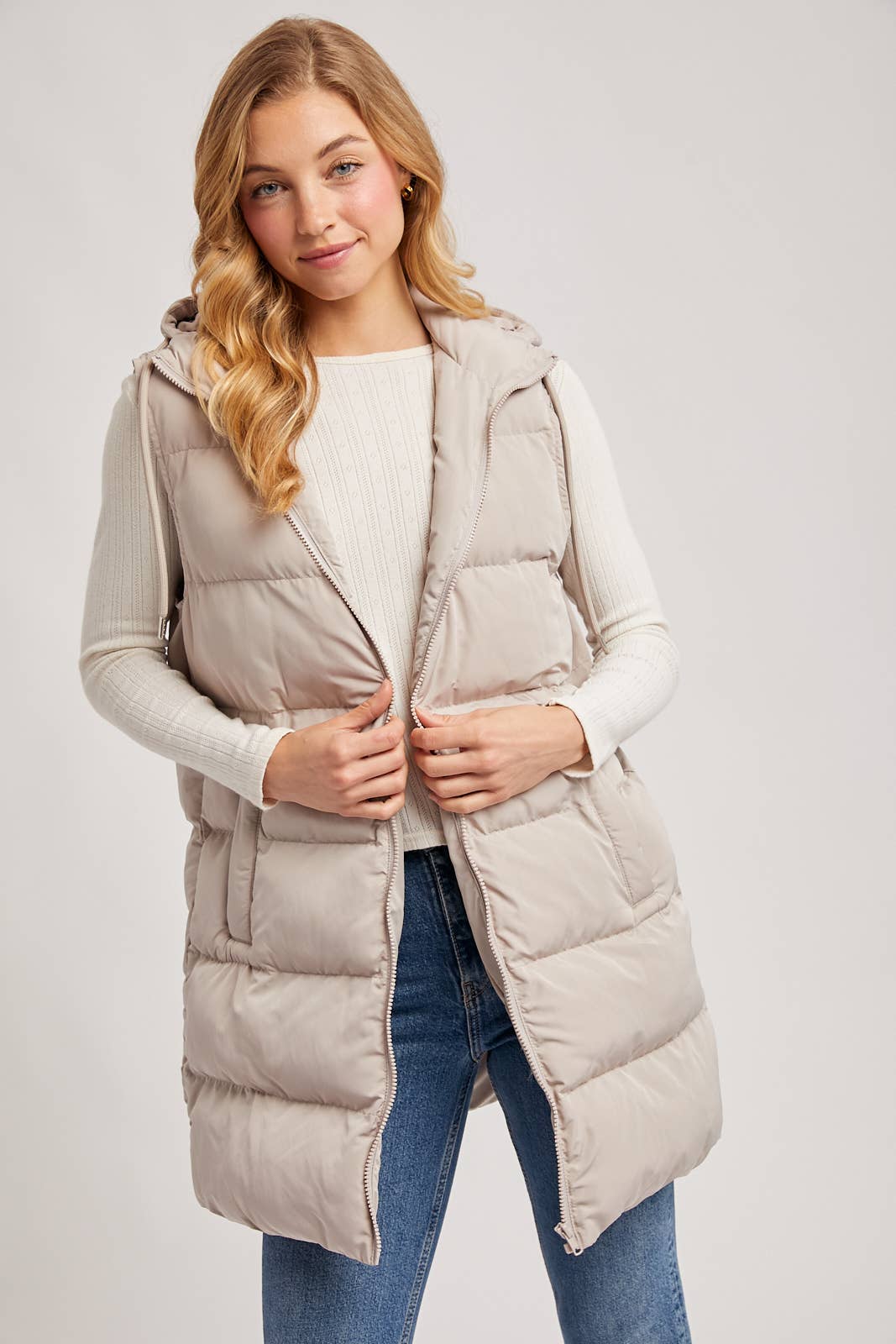 Bluivy - Hooded Longline Puffer Vest view 23