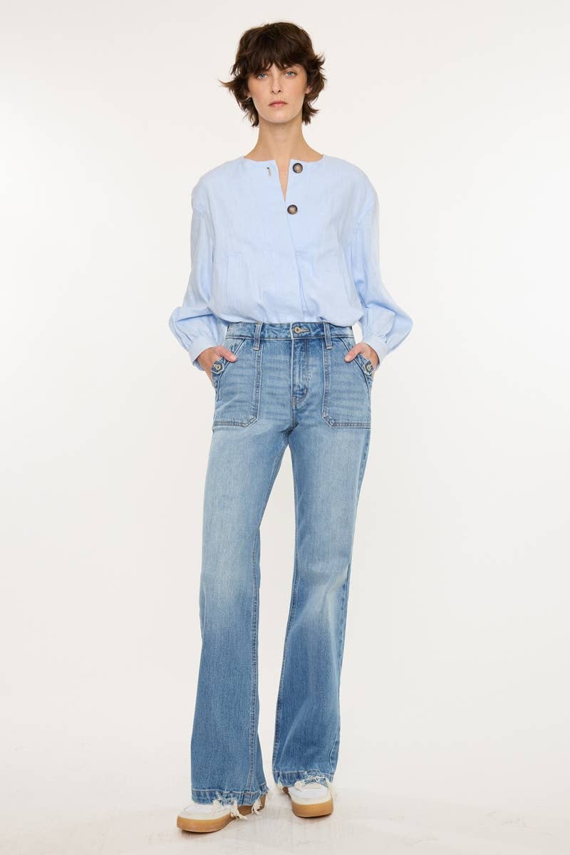 Kan Can USA High Rise Wide Flare Jeans