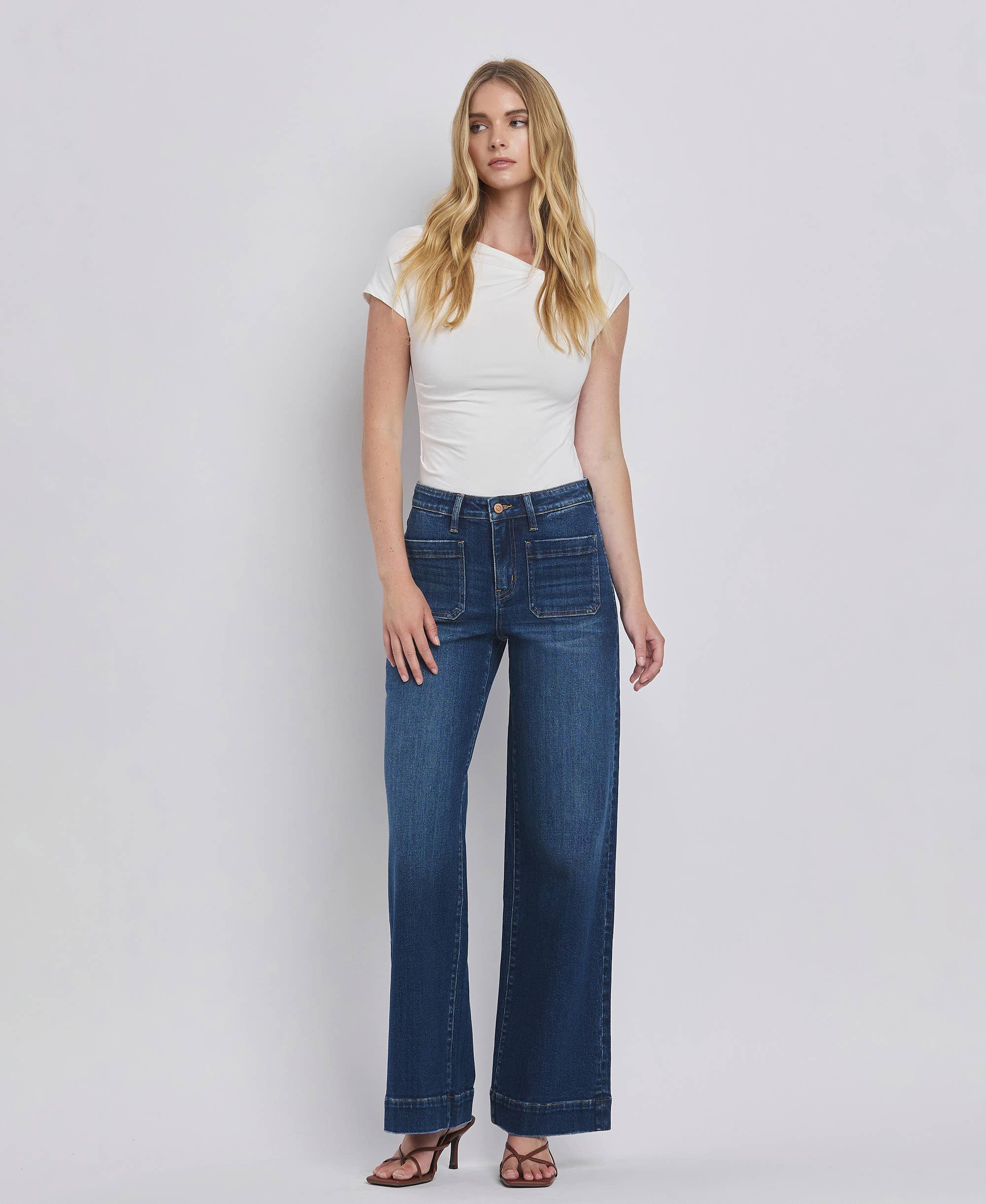 Flying Monkey High Rise Wide Trouser Jeans view 12