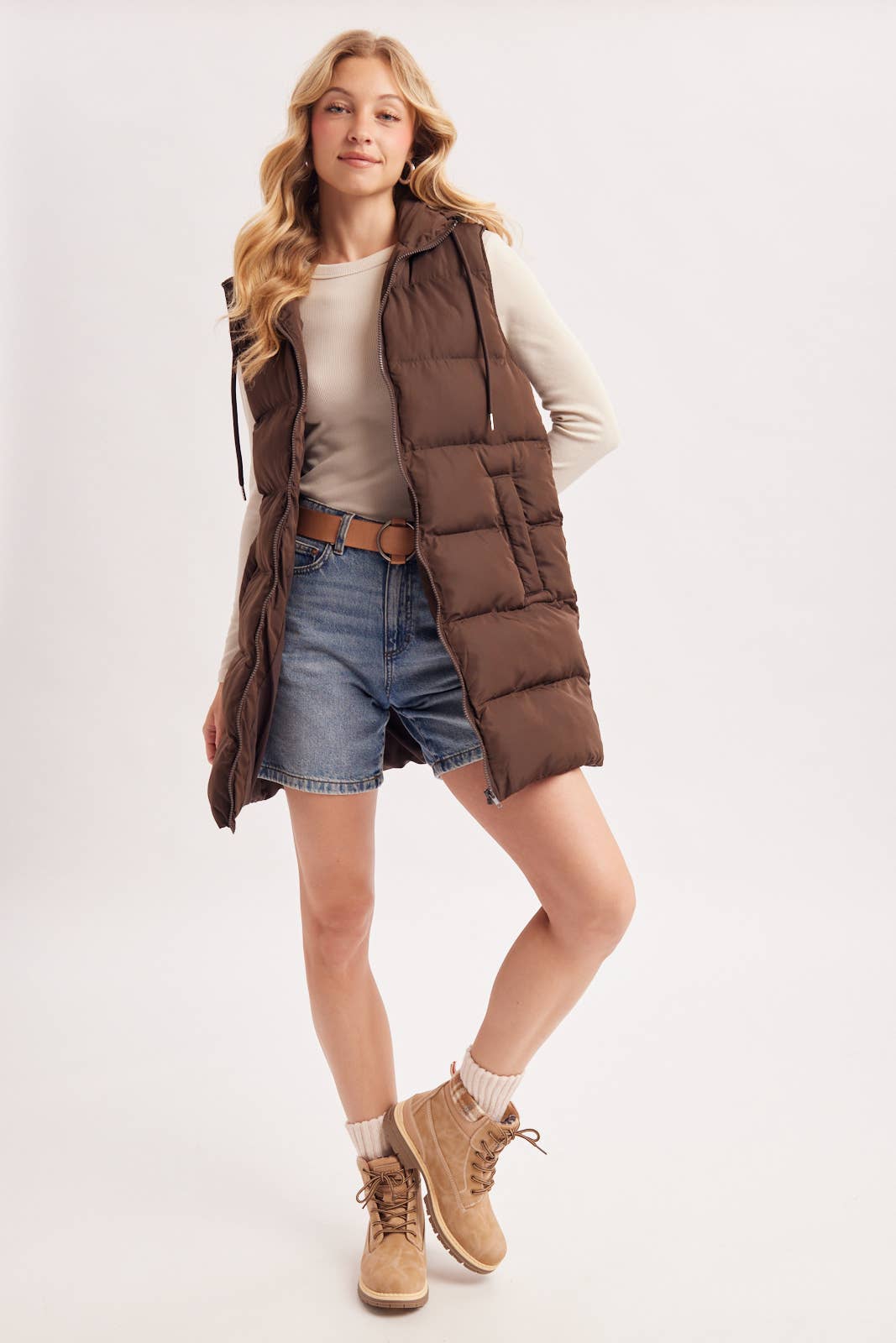 Bluivy - Hooded Longline Puffer Vest view 20