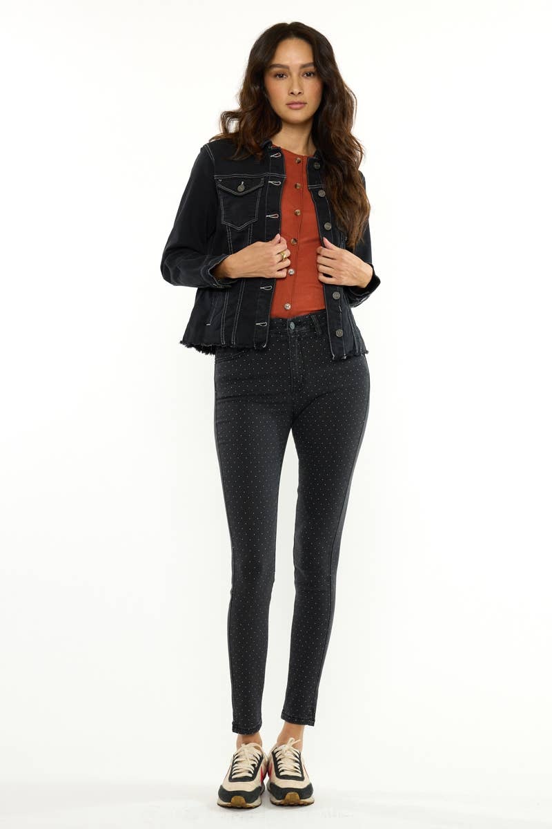 Kan Can USA Frayed Hem Denim Jacket view 3