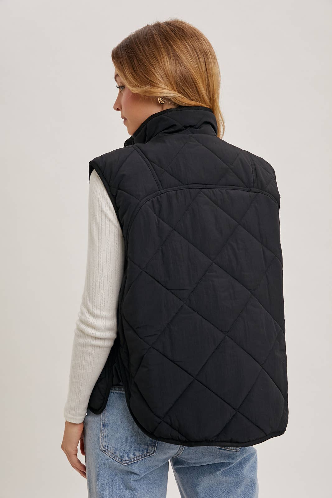 Bluivy Button-Down Quilted Puffer Vest with Pockets view 6