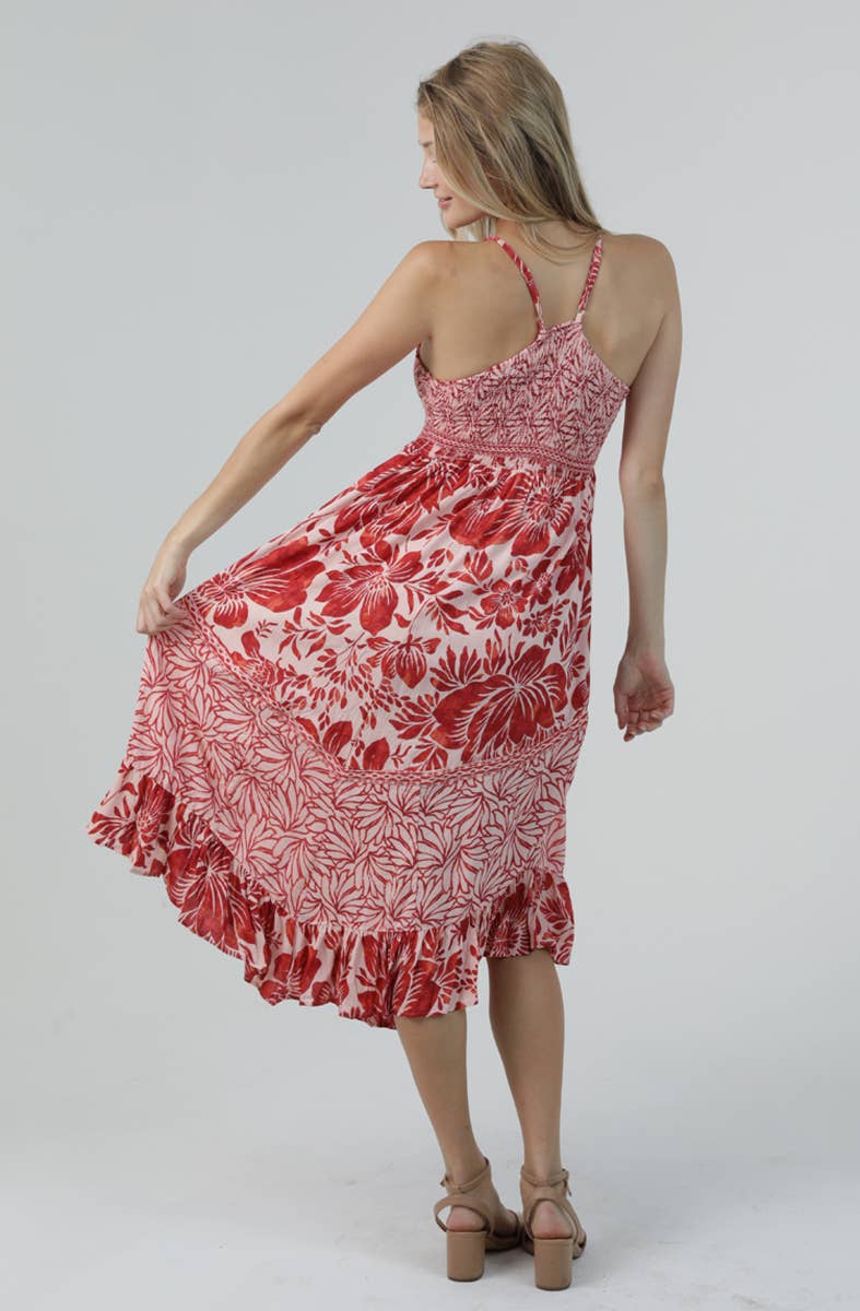 Angie Spaghetti Strap Lace Floral Maxi Dress view 3
