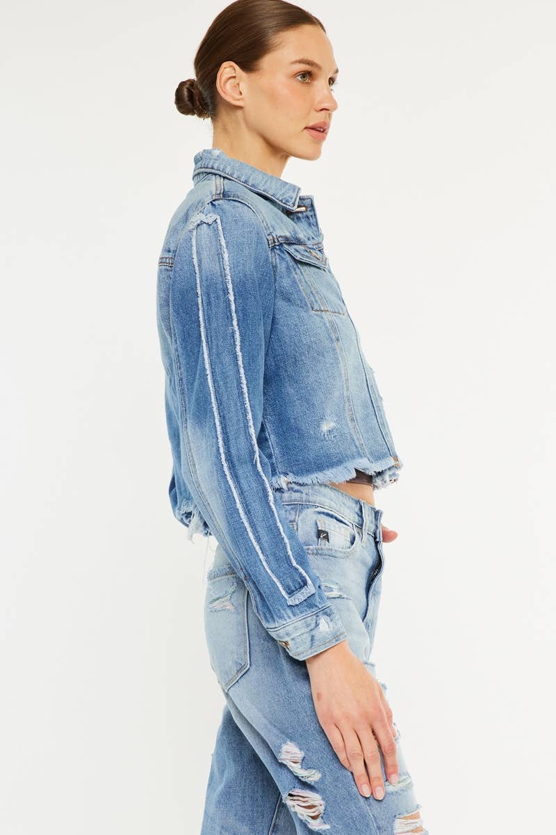 Kan Can USA Destructed Denim Jacket view 6