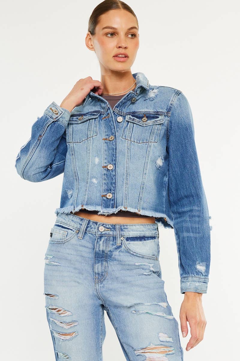 Kan Can USA Destructed Denim Jacket view 3