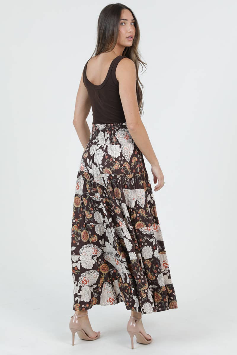 Angie Tiered Maxi Skirt with Smocked Waistband view 3