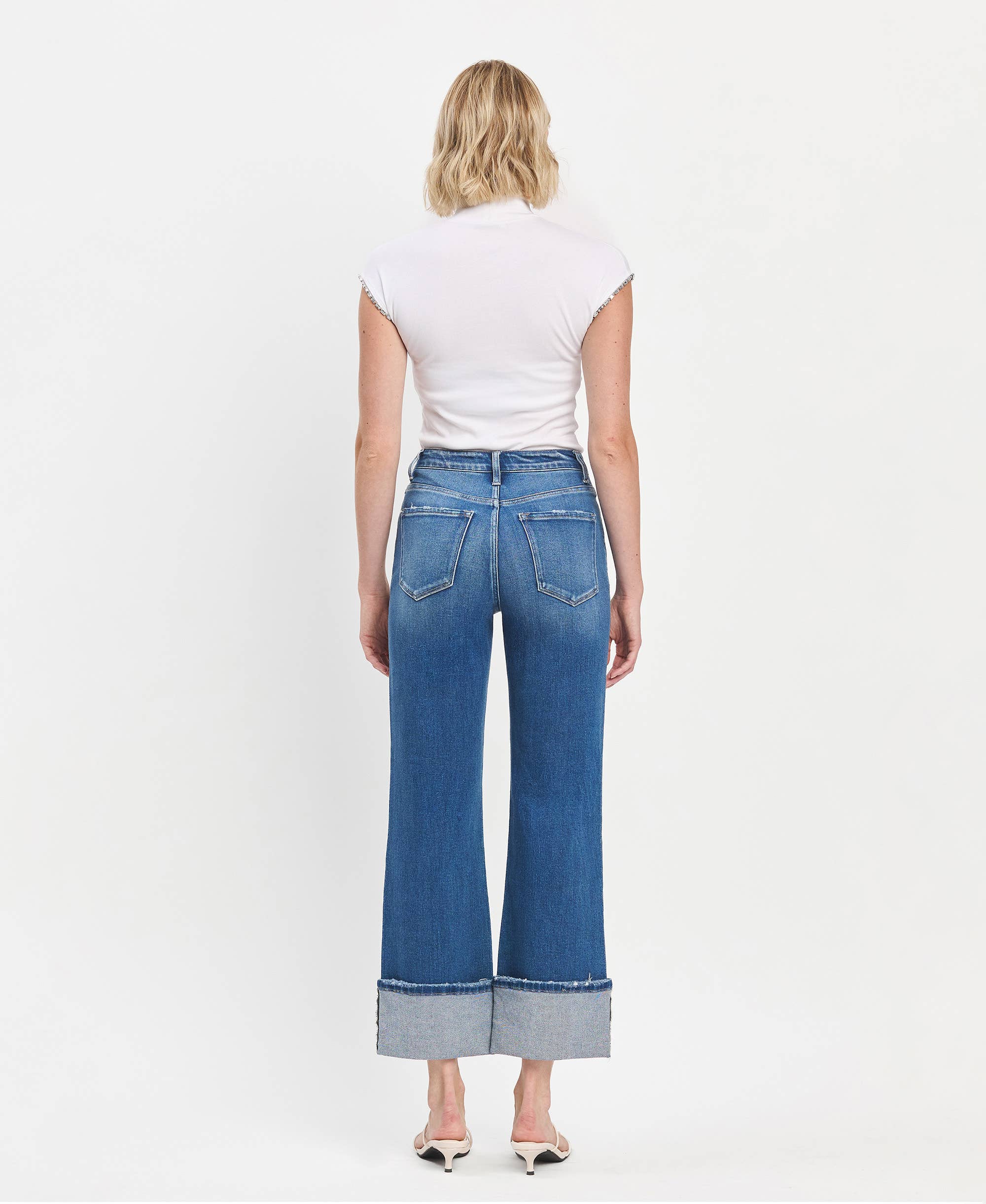 Flying Monkey - Vintage High Rise Cuffed Flared Jeans view 8