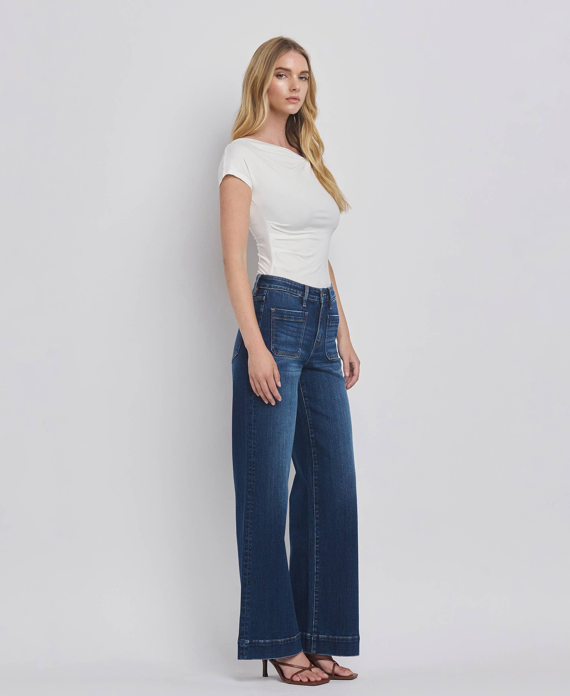 Flying Monkey High Rise Wide Trouser Jeans view 5