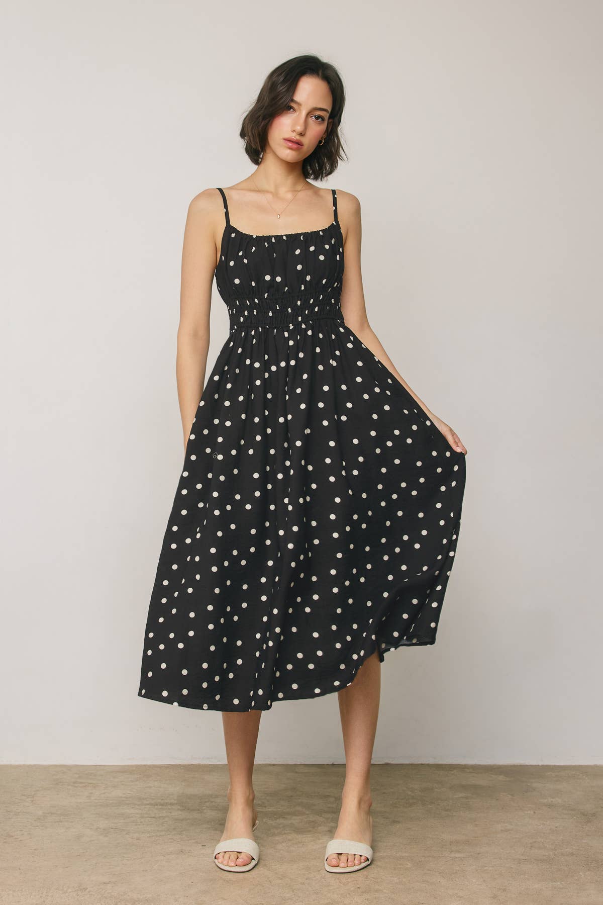 Dress Forum - Sunday Dot Shirred Waist Sleeveless Dress view 5