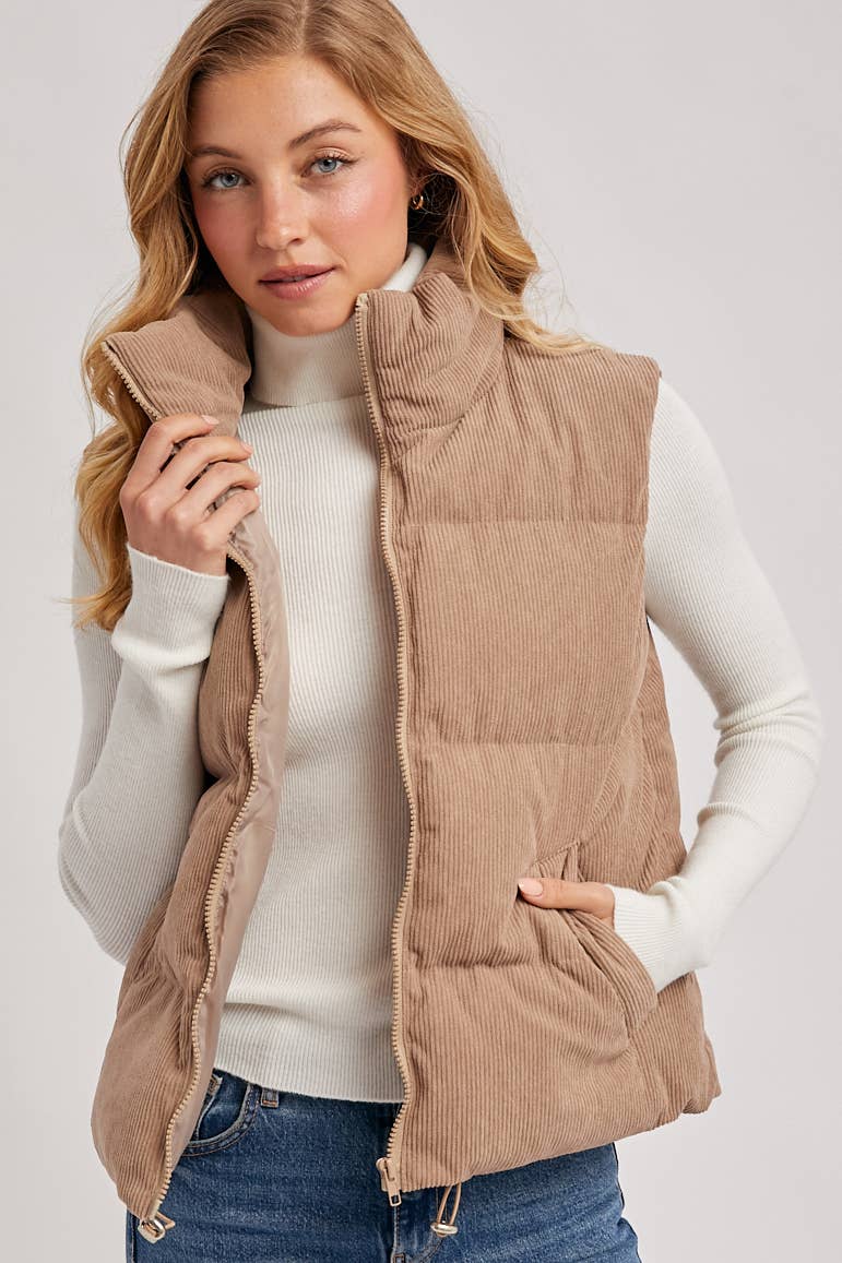 Bluivy Corduroy Quilted Puffer Vest
