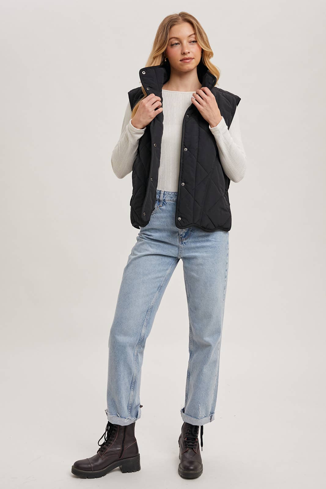 Bluivy Button-Down Quilted Puffer Vest with Pockets view 8