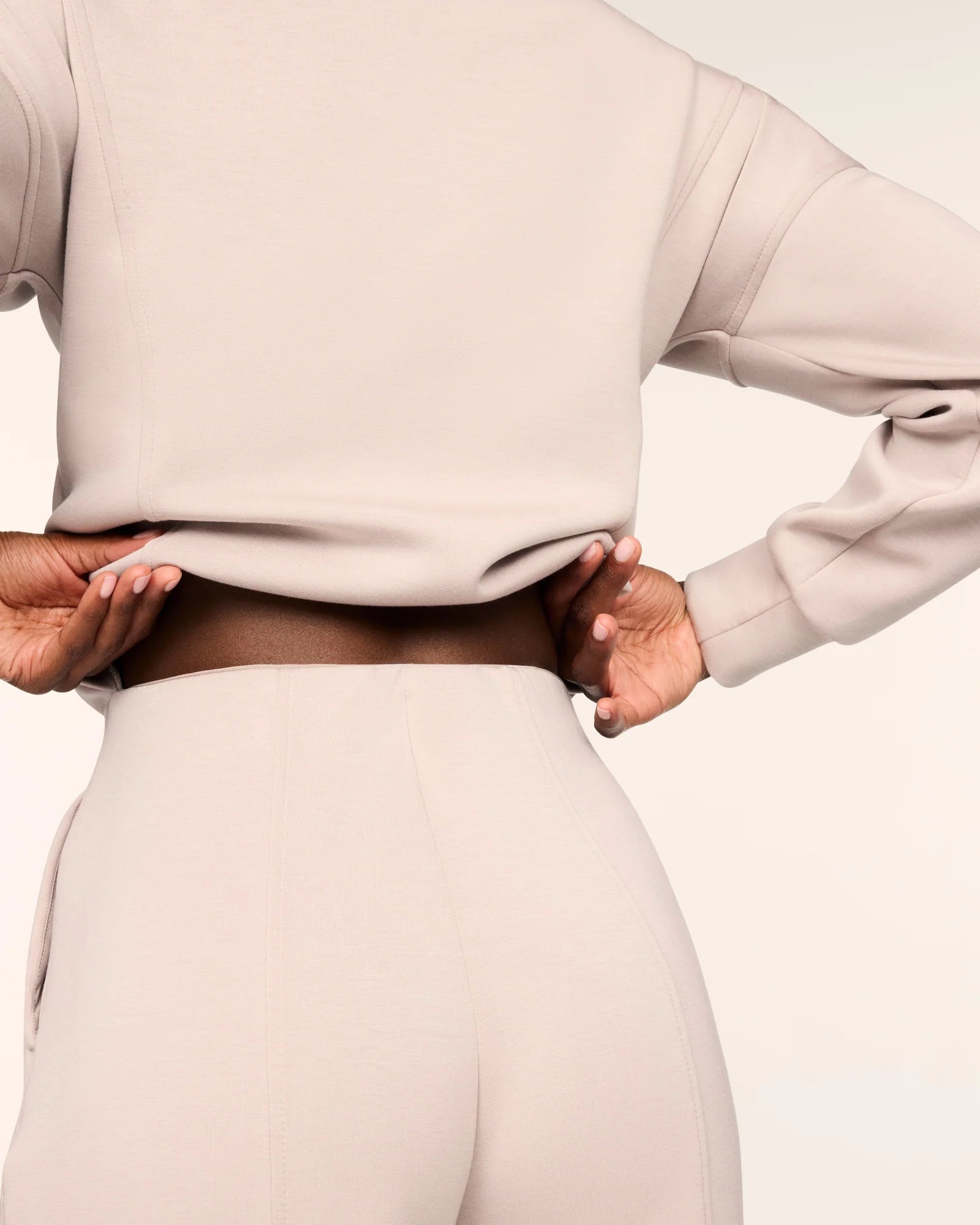 SPANX AirEssentials® Long Sleeve Shawl Collar Jumpsuit - Mushroom view 4