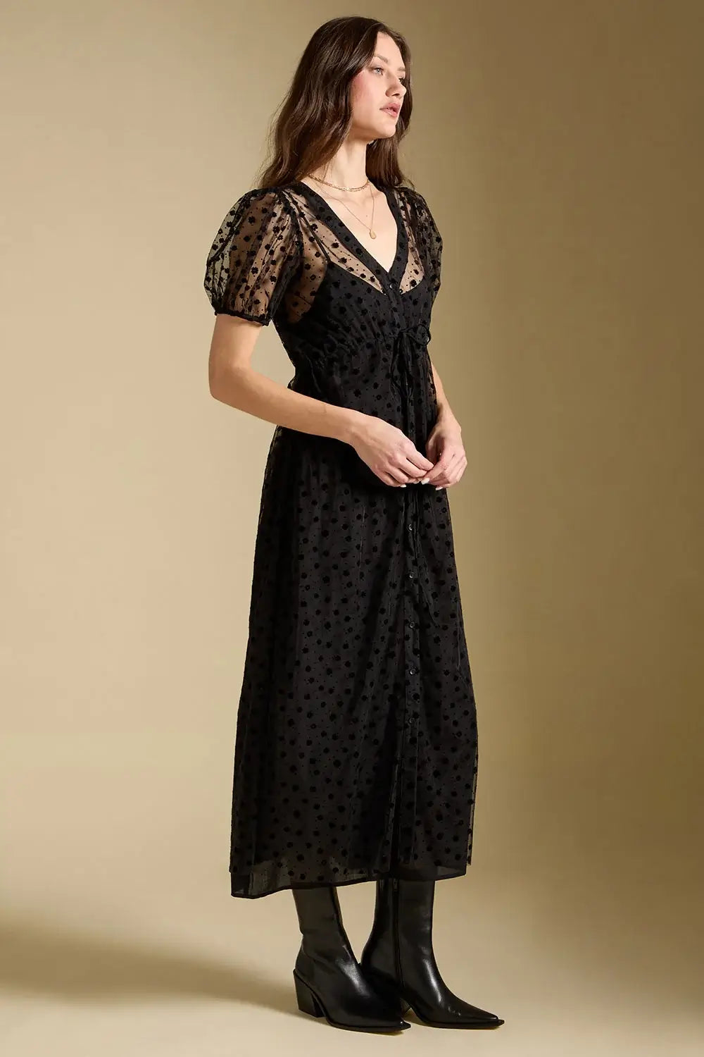 Saltwater Luxe Tamra Midi Dress - Black view 4