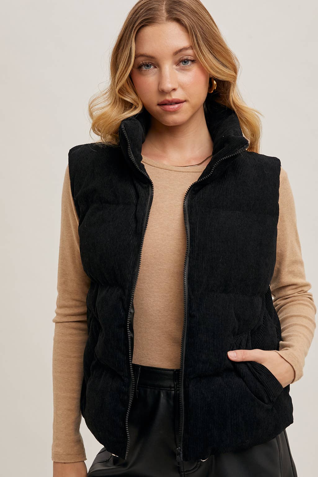 Bluivy Corduroy Quilted Puffer Vest view 9
