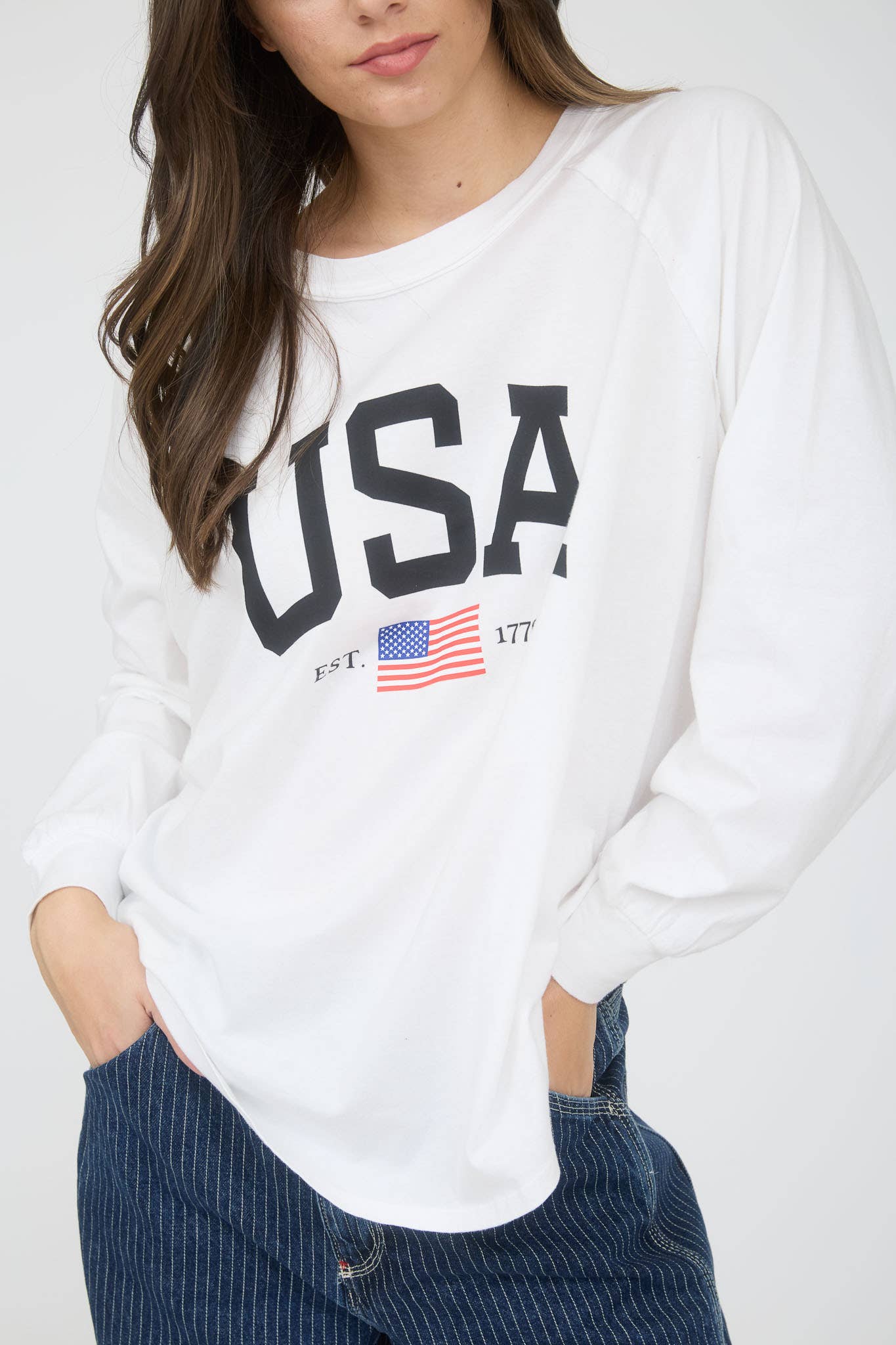 Blu Pepper - USA Graphic Raglan Long Sleeve Knit Top view 4