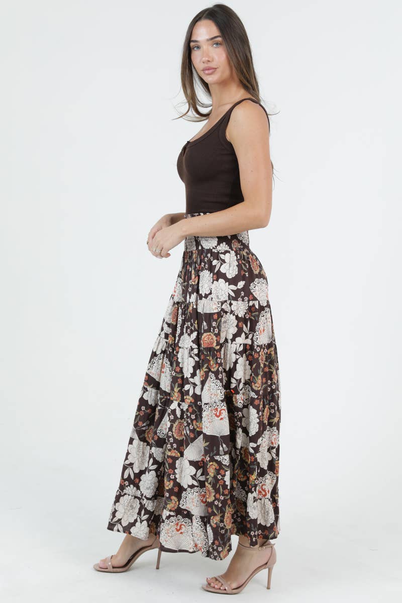 Angie Tiered Maxi Skirt with Smocked Waistband view 4
