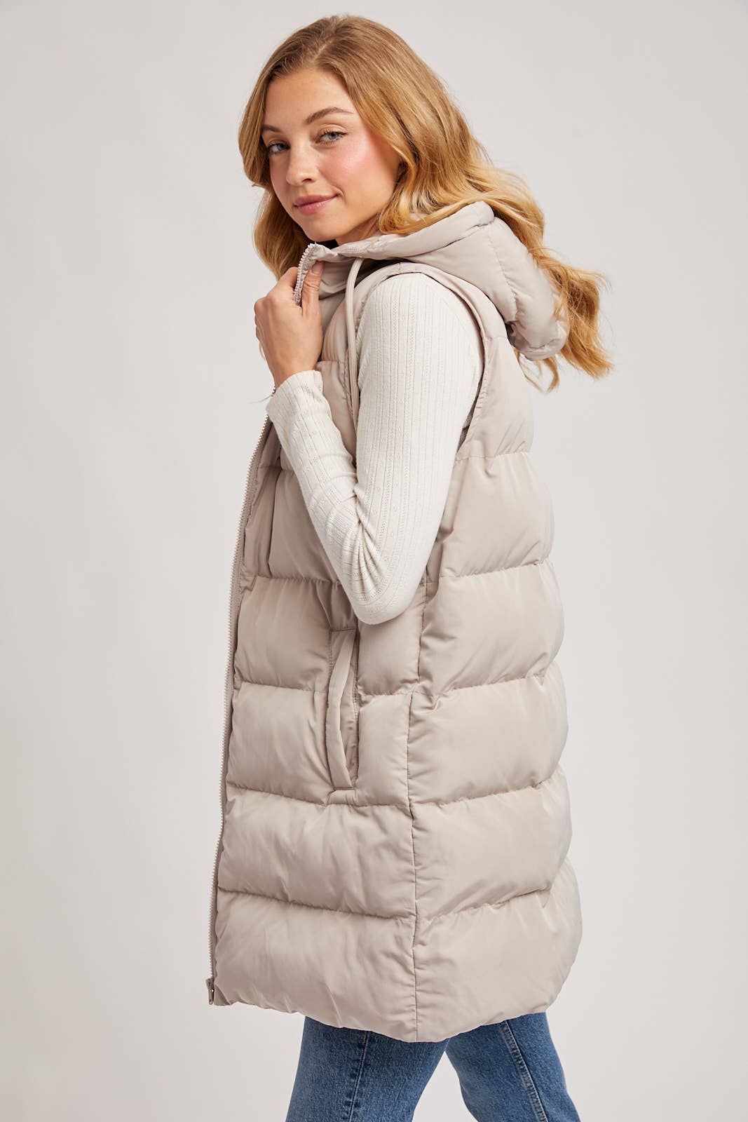 Bluivy - Hooded Longline Puffer Vest view 27
