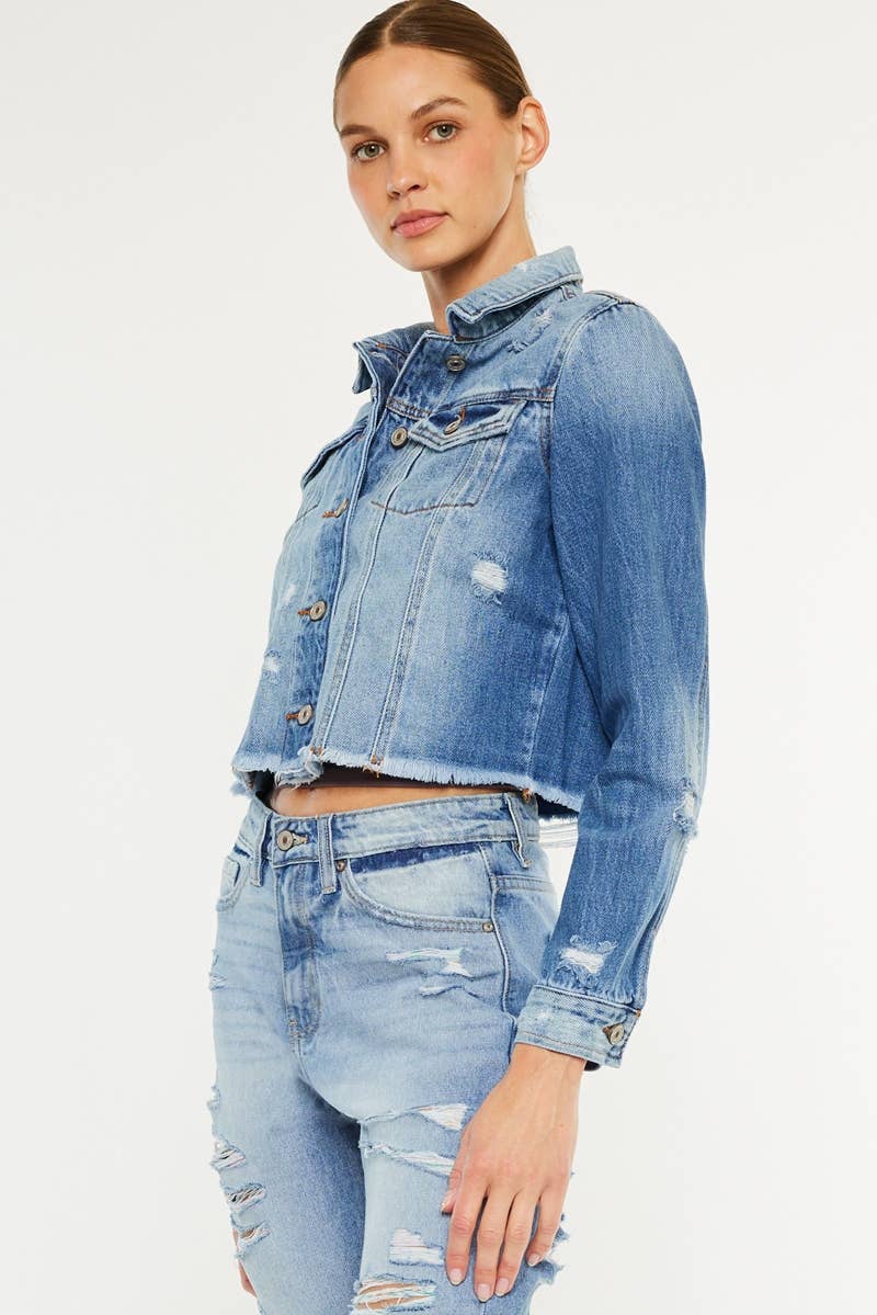 Kan Can USA Destructed Denim Jacket view 5