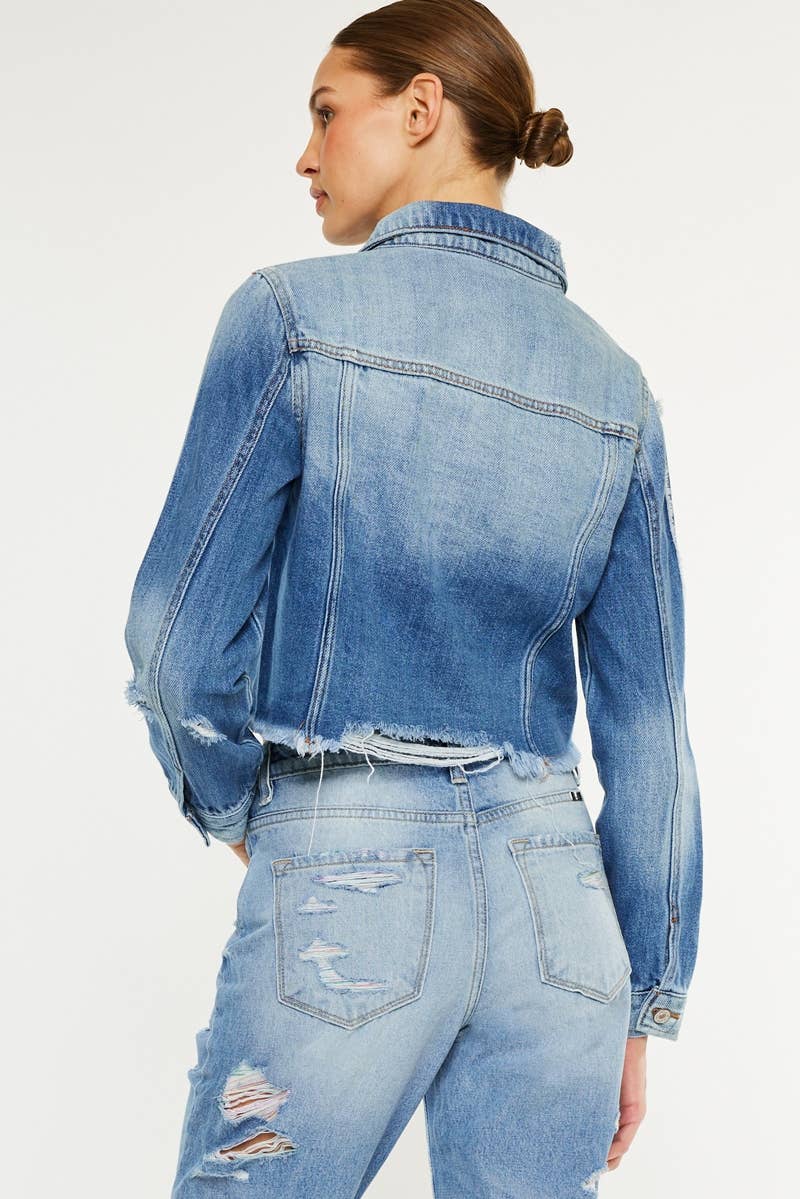 Kan Can USA Destructed Denim Jacket view 7