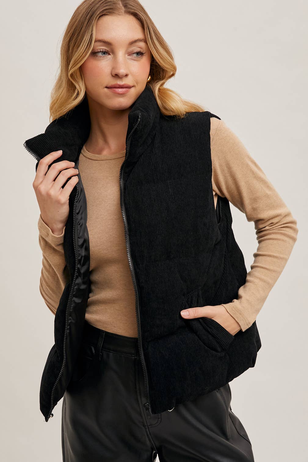 Bluivy Corduroy Quilted Puffer Vest view 8