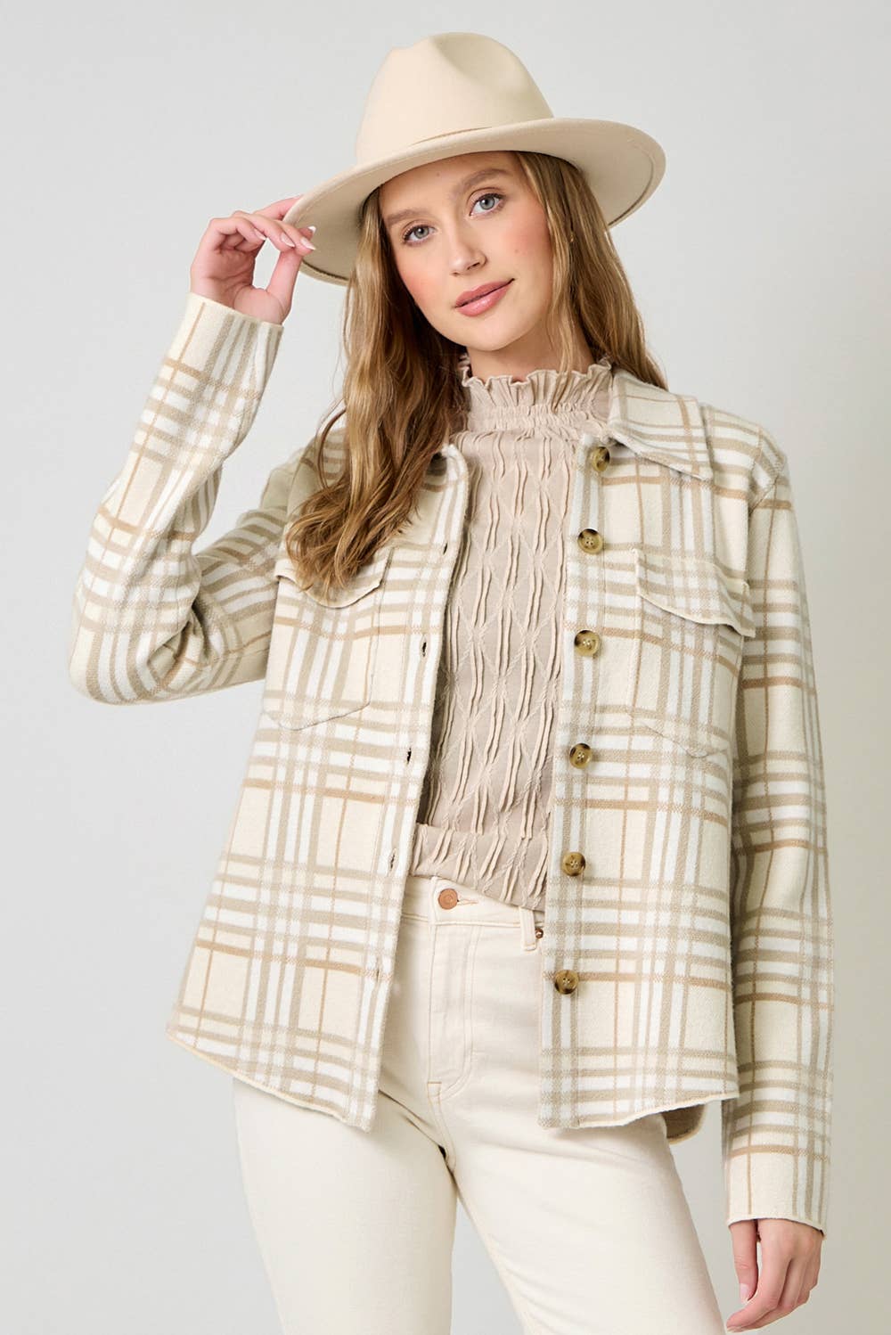 Mystree Check Pattern Sweater Jacket