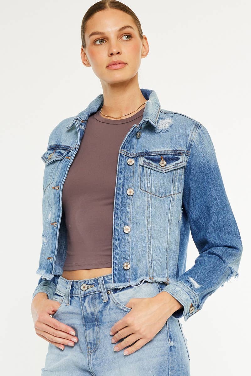 Kan Can USA Destructed Denim Jacket