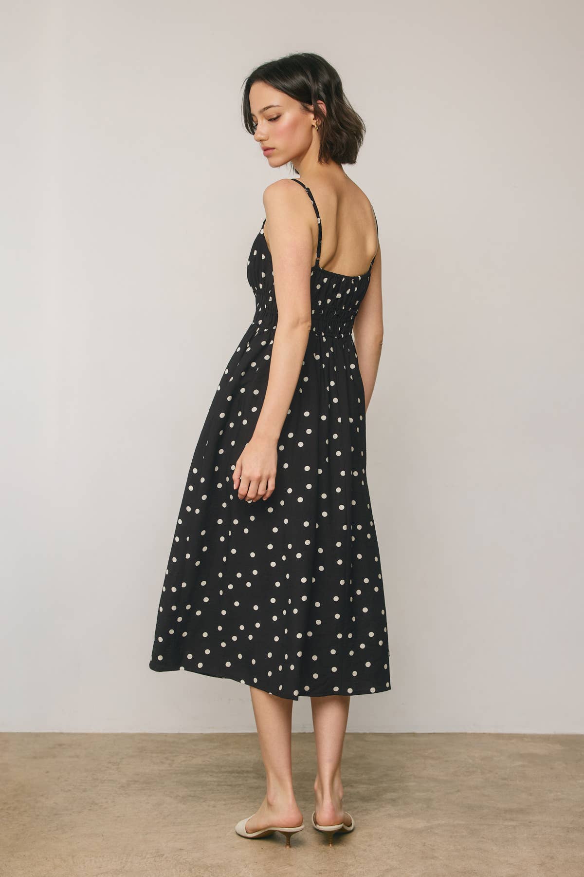 Dress Forum - Sunday Dot Shirred Waist Sleeveless Dress view 3
