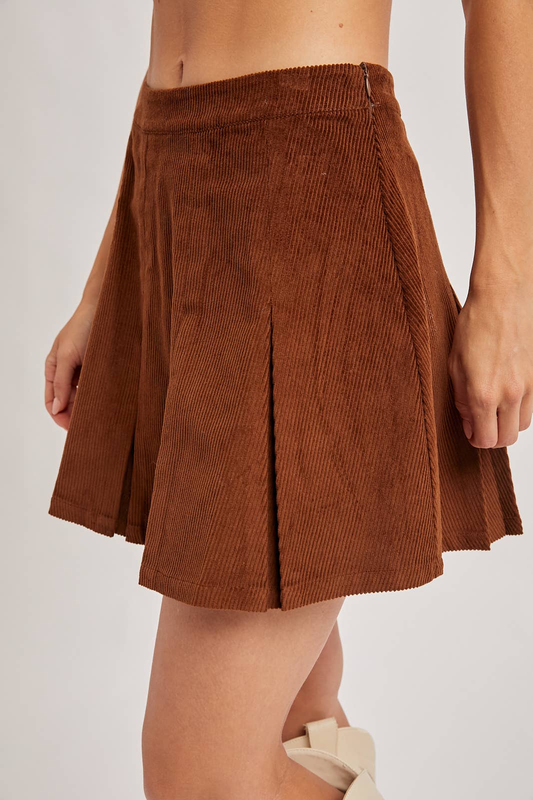 Bluivy Corduroy Pleated Mini Skirt view 4