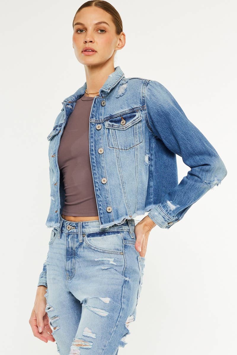 Kan Can USA Destructed Denim Jacket view 4