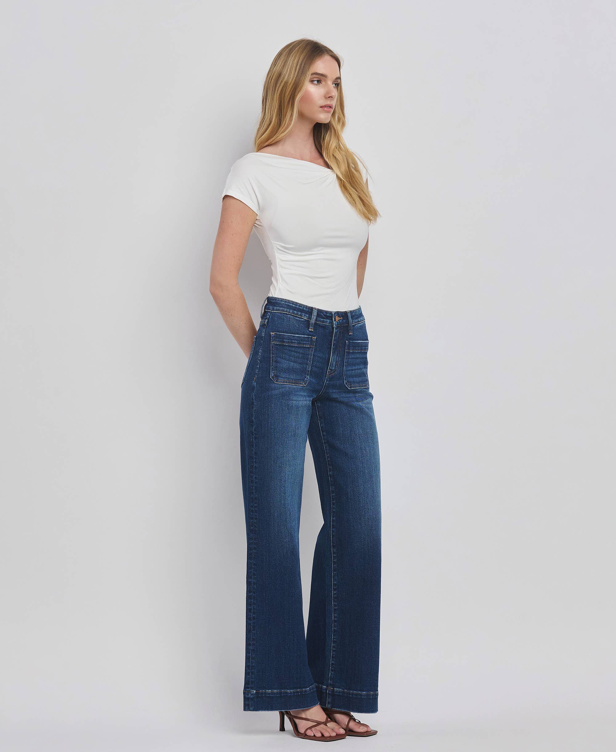 Flying Monkey High Rise Wide Trouser Jeans view 6