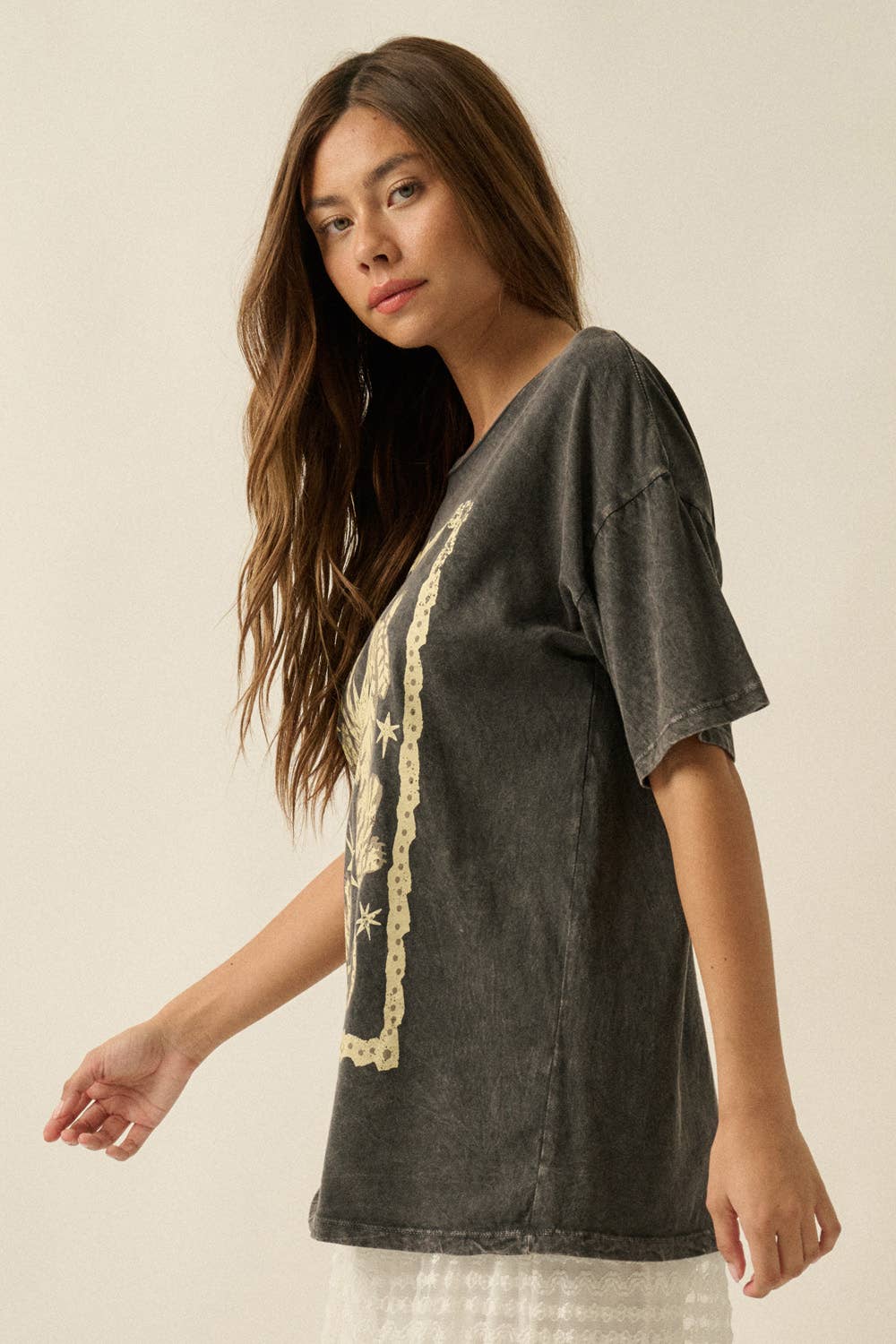 Promesa USA - Tigers and Stars Vintage-Wash Oversized Graphic Tee view 5