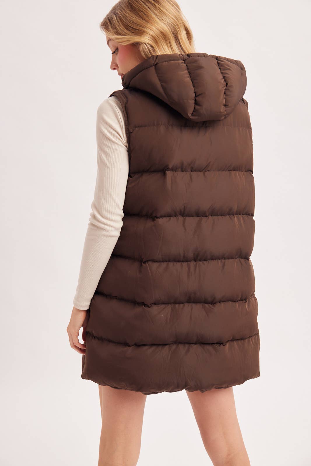 Bluivy - Hooded Longline Puffer Vest view 14