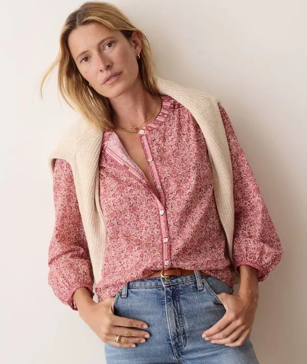 Marine Layer Vivian Button Through Blouse
