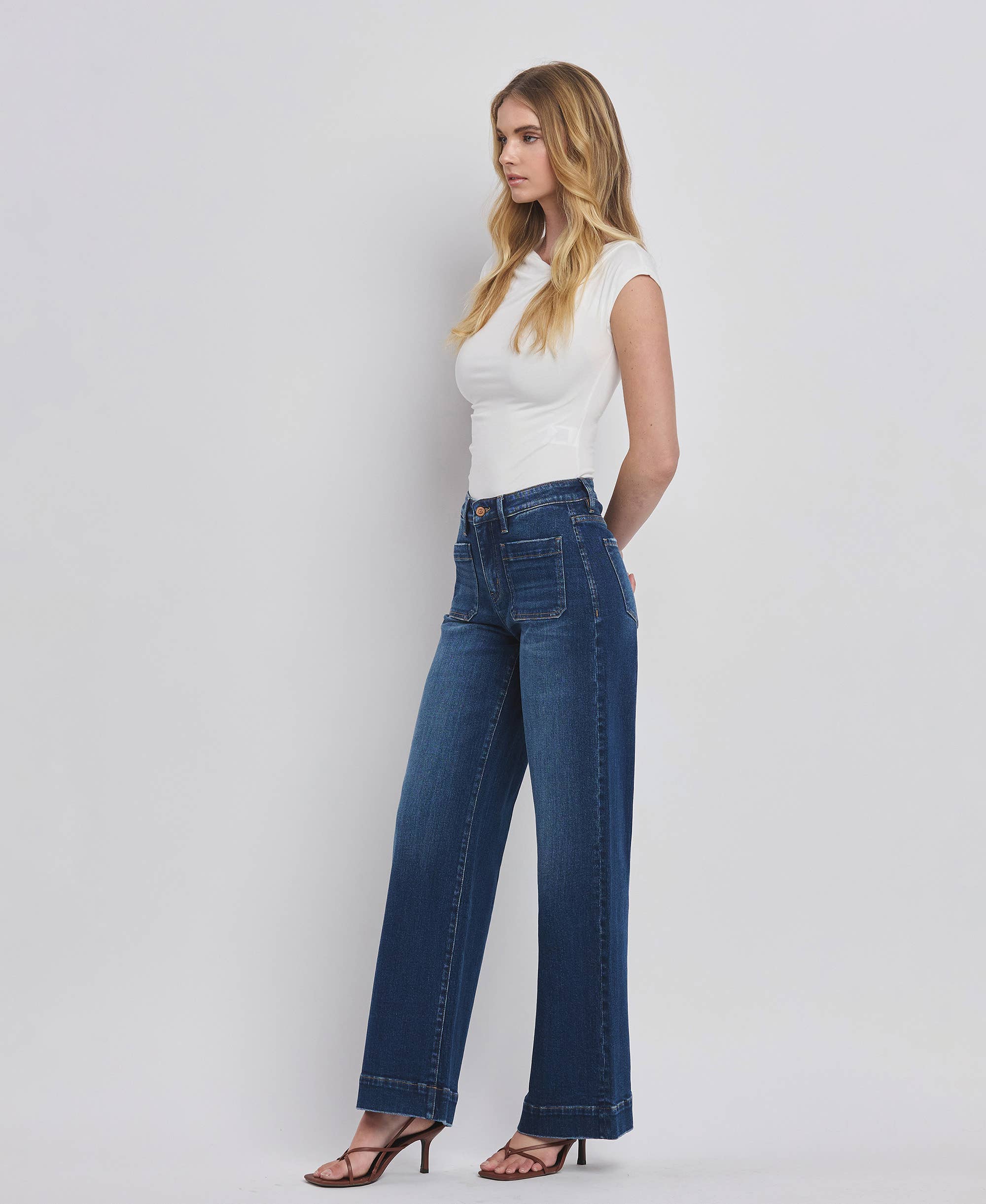 Flying Monkey High Rise Wide Trouser Jeans view 9