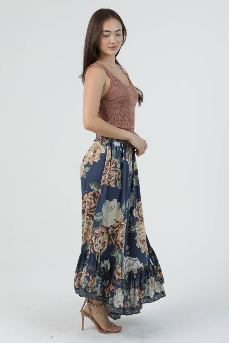 Angie Smocked Waist Ruffle Hem Maxi Skirt view 5
