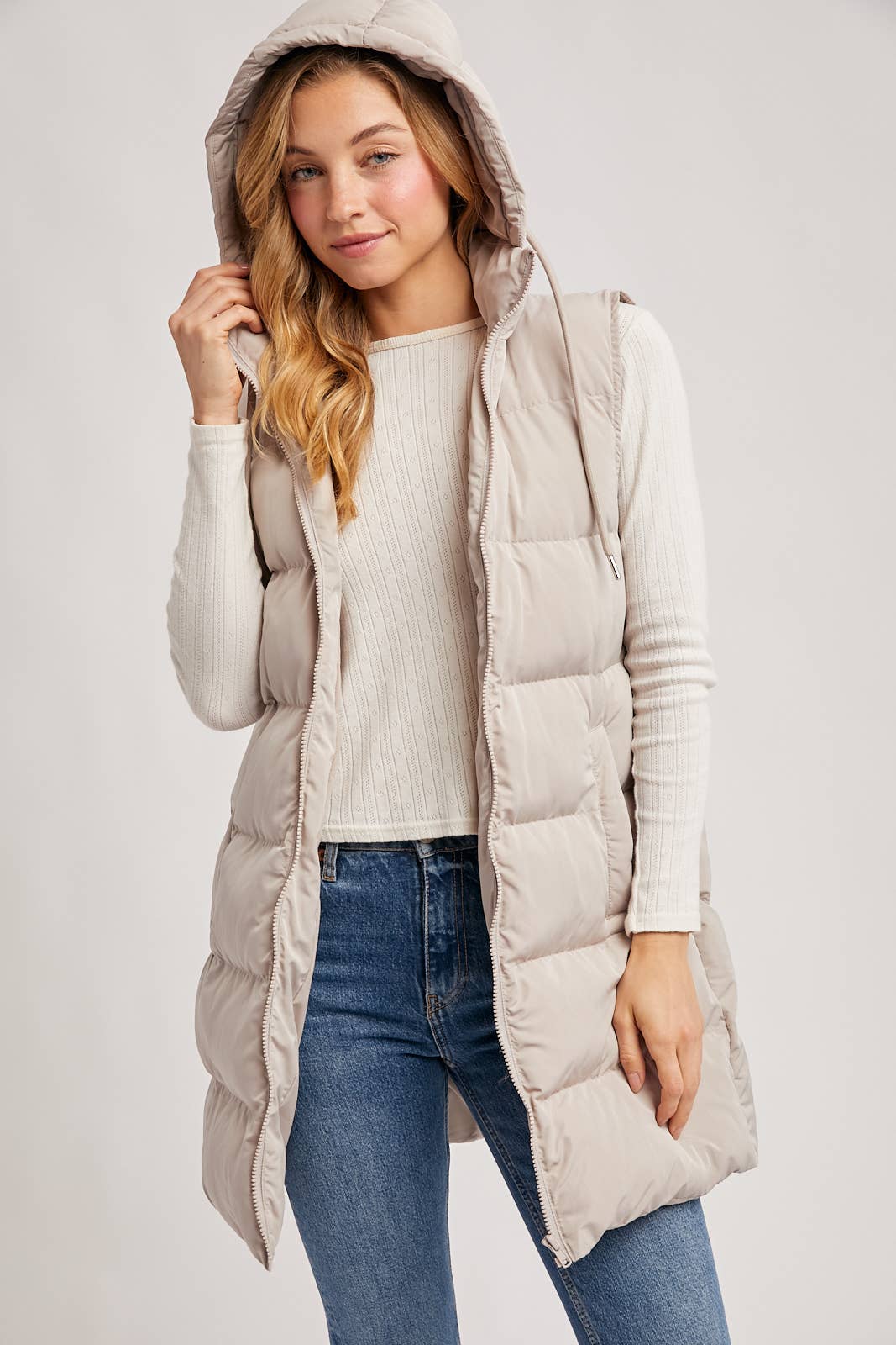Bluivy - Hooded Longline Puffer Vest view 21