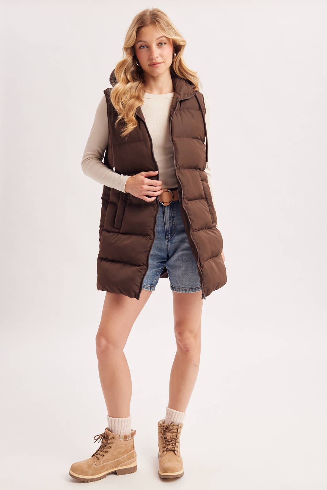 Bluivy - Hooded Longline Puffer Vest view 19